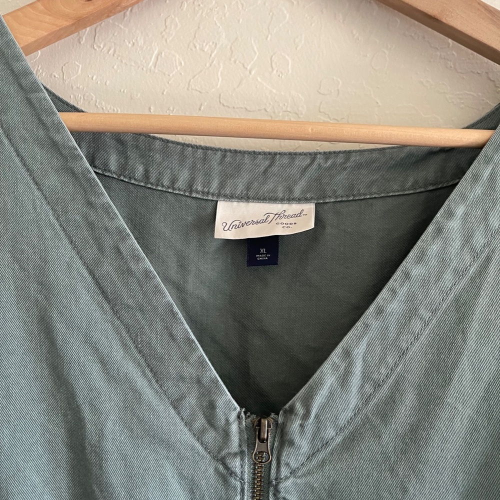 Universal Thread Green Zip Utility Mini Dress Wit… - image 3